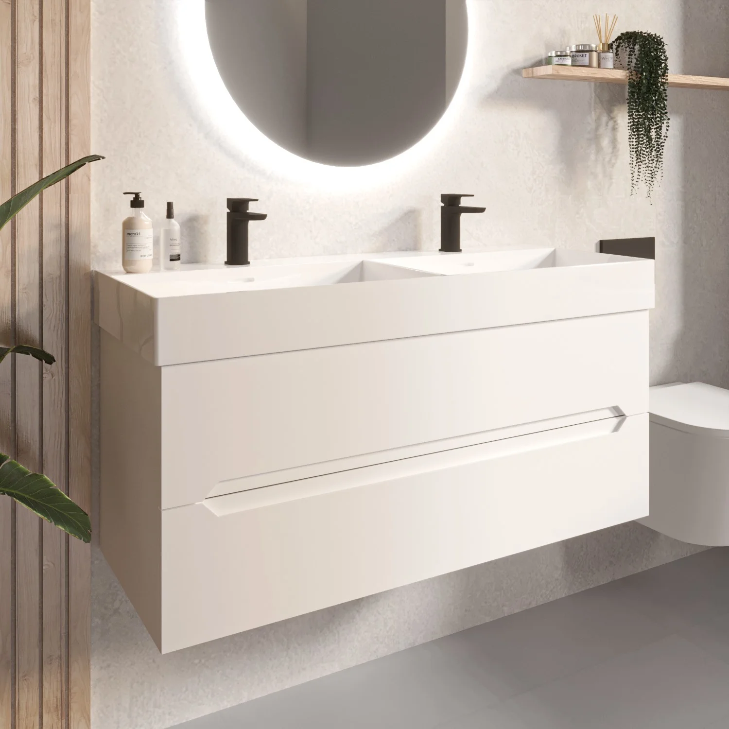Bathroom furniture in Birmingham, including wall-hung units for modern space-saving