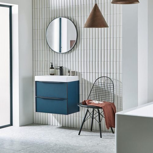 Space-saving wall hung basins in Birmingham, offering a sleek, modern look while maximizing bathroom space with a minimalist design.