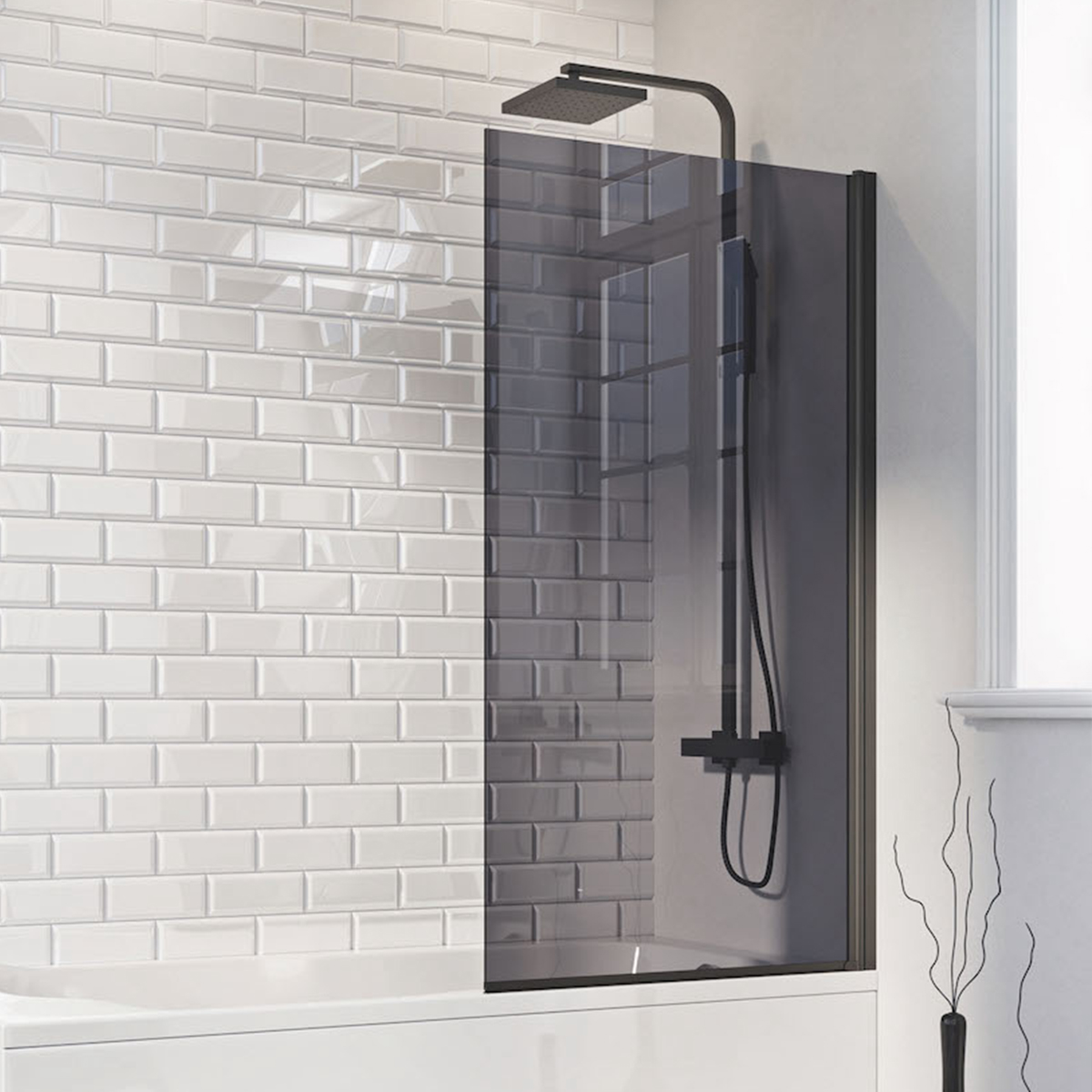 LS888B Black Grid Bath Screen