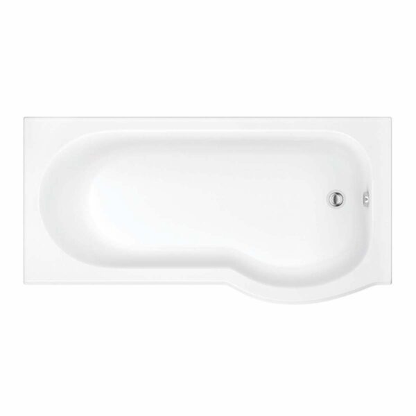 SHOWERBATH002_CUTOUT_001-1 Right Hand P Shape Shower Bath