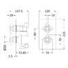 Chrome Tec Crosshead Twin Thermostatic Shower Valve With Diverter