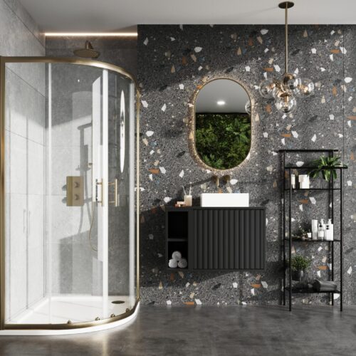 Brushed Brass Double Door Quadrant
