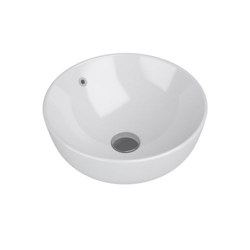 White tamba countertop round basin