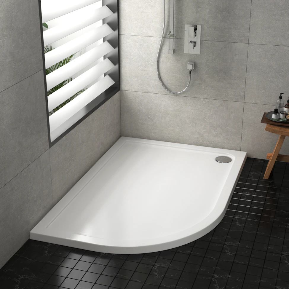 Offset Quadrant Shower Tray for modern bathrooms.