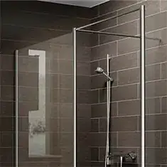 wet-rooms Brushed Brass Minos Framed Glass Panel