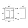 White Hardwick Left Hand (LH) 2 Door Corner Cabinet Basin Unit