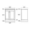 Black Hardwick Right Hand 2 Door Corner Cabinet Basin Unit