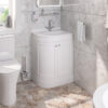 White Hardwick Right Hand 2 Door Corner Cabinet Basin Unit