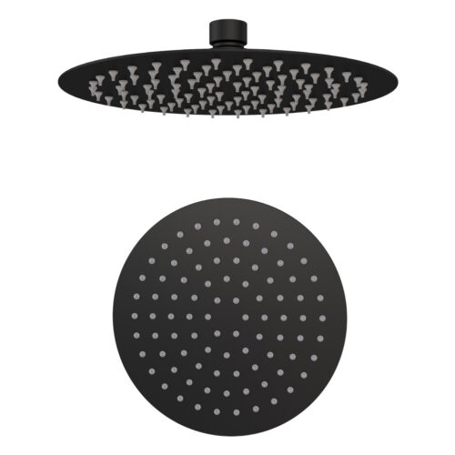Round Fixed Over Shower Head Black