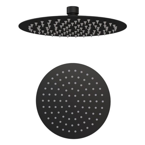 60.1015_0 Round Fixed Over Shower Head Black