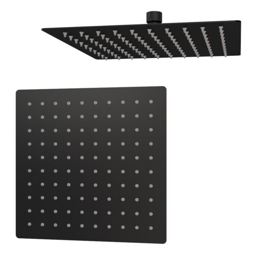 Square Fixed Over Shower Head Black