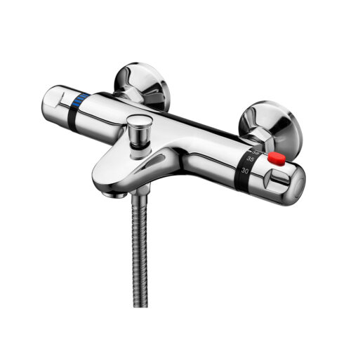 Chrome Biava Wall Mounted Thermostatic Bath Shower Mixer