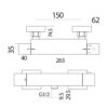 Chrome Square Exposed Bar Valve