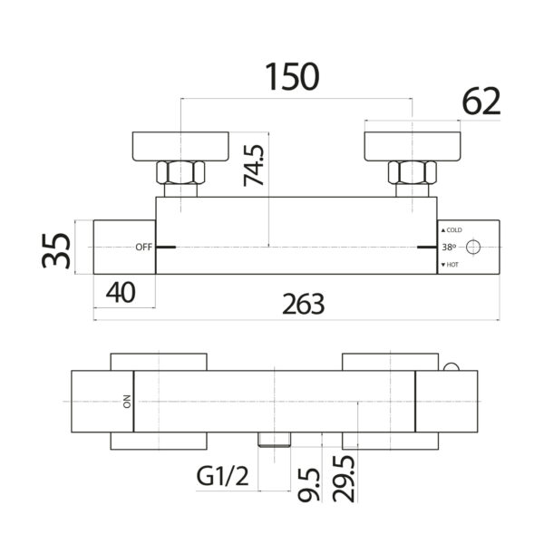 BARVALVE001_LINEDRAWING_001-2048x2048 Chrome Square Exposed Bar Valve