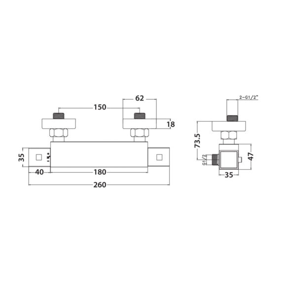 BARVALVEBLK002ORB_line Matt Black Square Exposed Valve