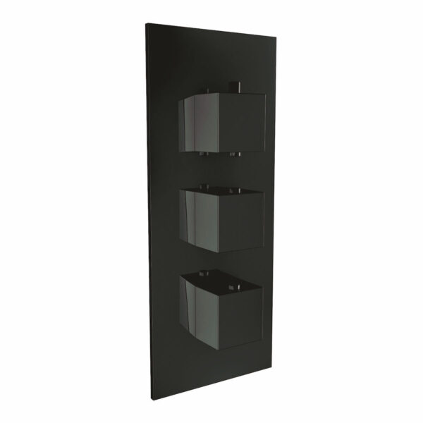 BLACK002ORB_CUTOUT_001-1 Black Triple Handle, 2 Outlet Concealed Valve