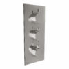Chrome Triple Oval Handle, 3 Outlet Concealed Valve With Diverter