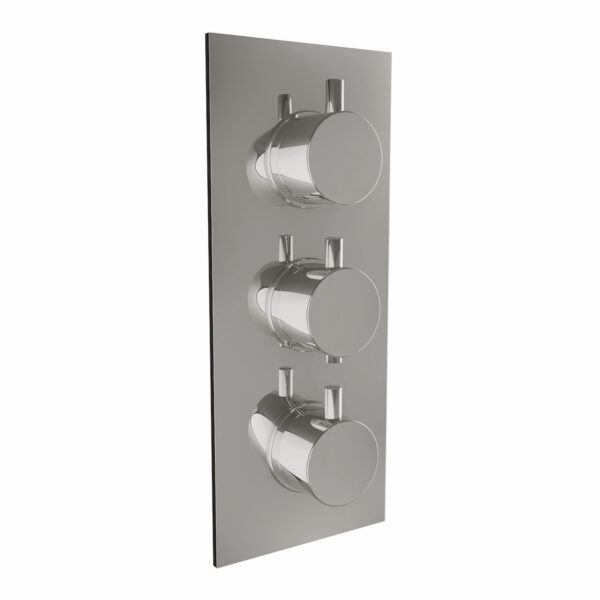 CONCEALED008 Chrome Triple Square Handle, 3 Outlet Concealed Valve with Diverter