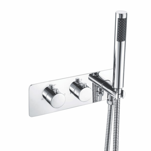 ShangZheAD Chrome Round Handle, 2 Outlet Concealed Valve with Diverter