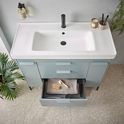 Fairmont-Matt-Agave-1000-Basin-Unit-Bottom-Drawer-Open-Lifestyle-copy Fairmont-Matt-Agave