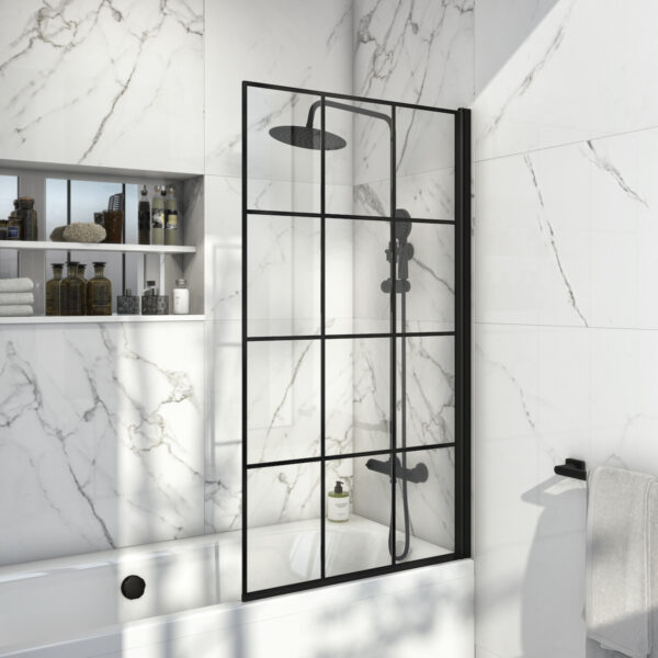 GRIDBATHSCREEN Black Grid Bath Screen