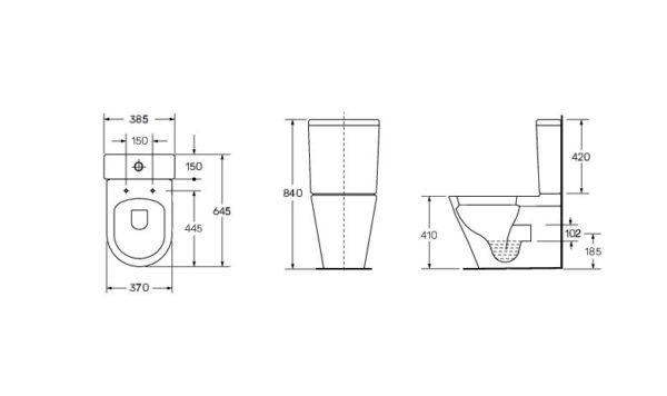 LINEA-FULL-PAN-SEAT_LINEDRAWING_001-pdf Linea Rimless Back to Wall Pan & Seat