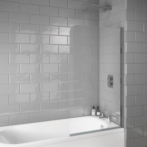 Chrome Radius Edge Bath Screen