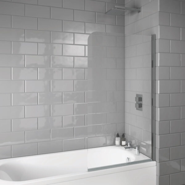 LS010N Chrome Radius Edge Bath Screen