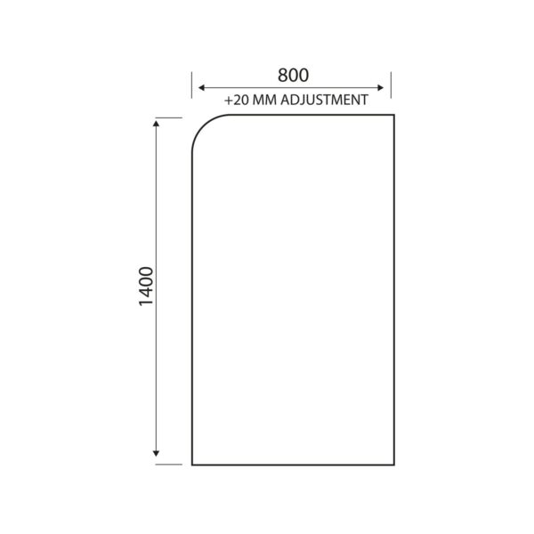 LS010N_LINEDRAWING_001-1500x1500 Chrome Radius Edge Bath Screen