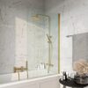 Brushed Brass Radius Bath Screen