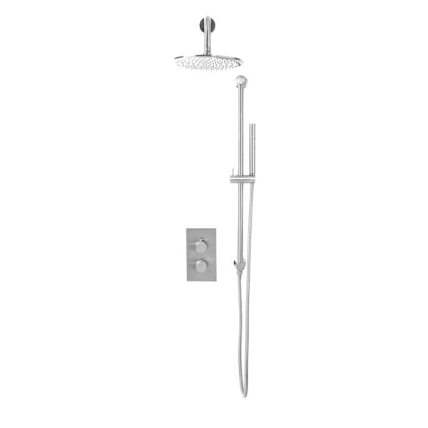NU-022_CUTOUT_001-1 Core Chrome Round Handle, Handset & Mounting Bracket