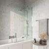 Chrome Square Pivot Bath Screen