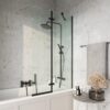 Modern bath screens in Birmingham, designed to prevent splashes and add a sleek, functional element to any bathroom with a shower-bath combination.