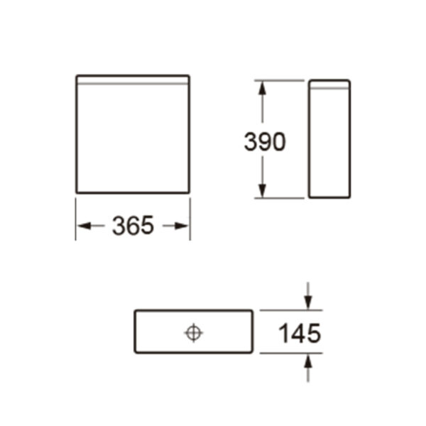 SEICENTO-CISTERN_linedrawing Cistern – Inc Fittings