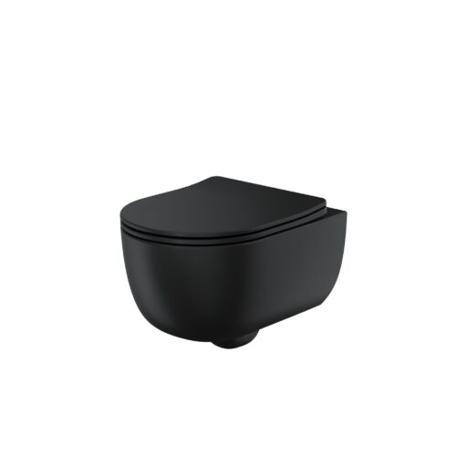 Riviera Round Wall Hung WC Black