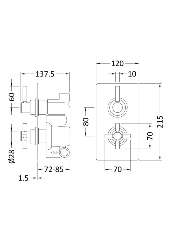 a3003v_showers_v2_ld Chrome Tec Pura Twin Thermostatic Shower Valve