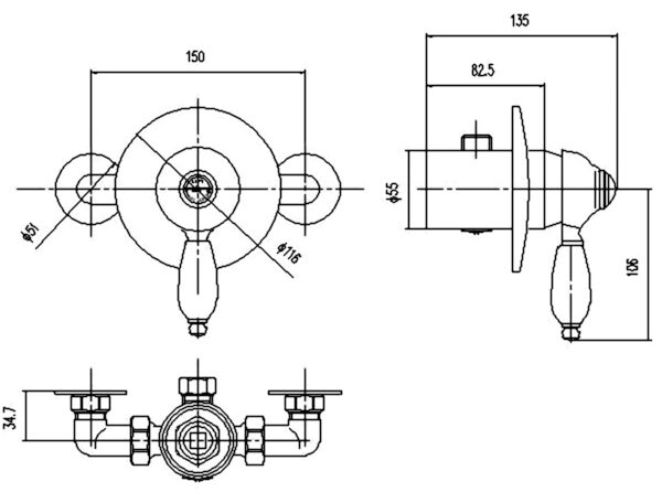 a3201_showers_v1_ld Chrome Edwardian Manual Shower Valve