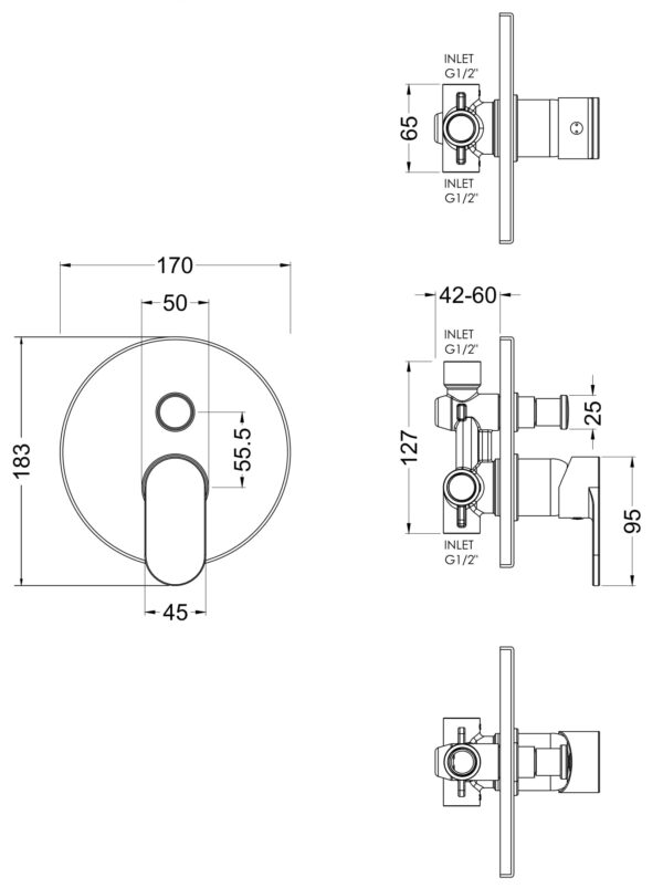 binmv12_showers_v1_ld Chrome Binsey Manual Shower Valve With Diverter