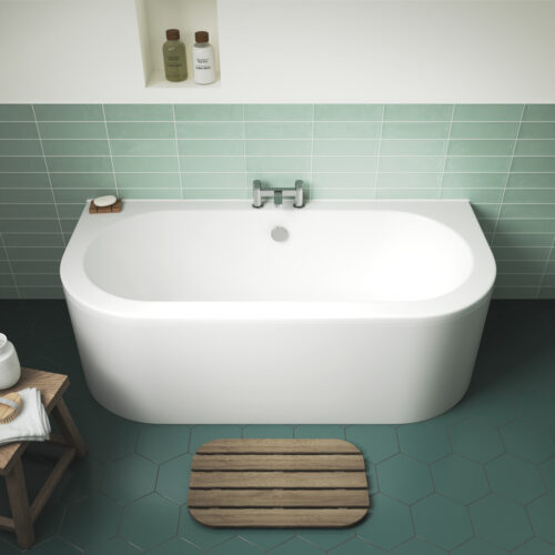 Curved Back to Wall Bath