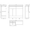White Fusion Floor Standing 2 Door Vanity Basin & WC Left Hand Combination