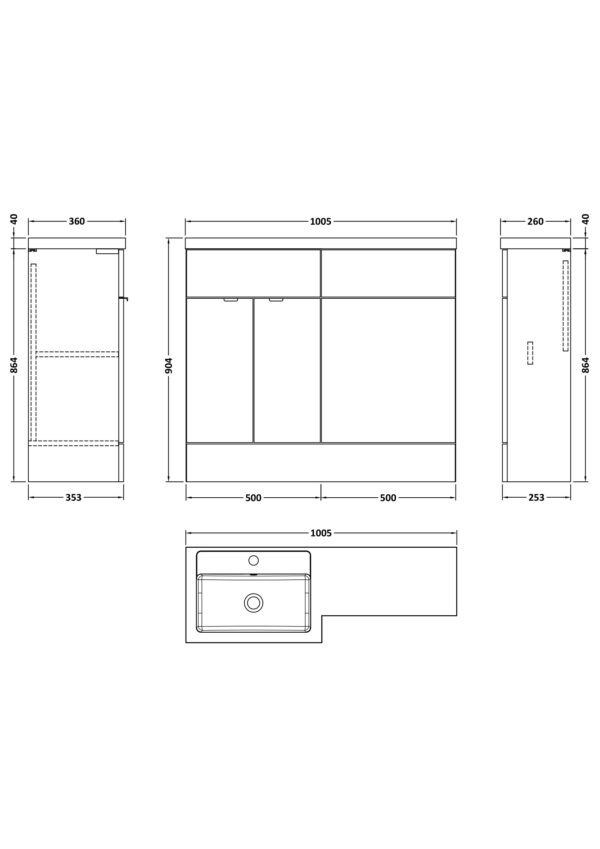 cbi126_furniture_v3_ld White Fusion Floor Standing 2 Door Vanity Basin & WC Left Hand Combination