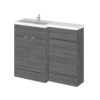 Grey Fusion Floor Standing 2 Door Vanity Basin & WC Left Hand Combination