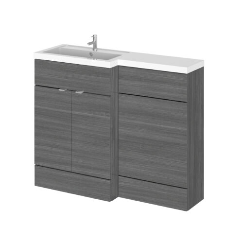 Grey Fusion Floor Standing 2 Door Vanity Basin & WC Left Hand Combination
