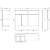 Black Fusion Floor Standing 2 Door Vanity Basin & WC Left Hand Combination