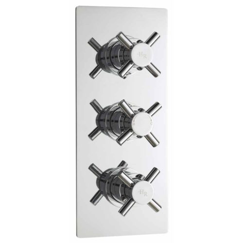 Chrome Tec Crosshead Triple Thermostatic Shower Valve With Diverter