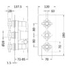 Chrome Tec Crosshead Triple Thermostatic Shower Valve With Diverter