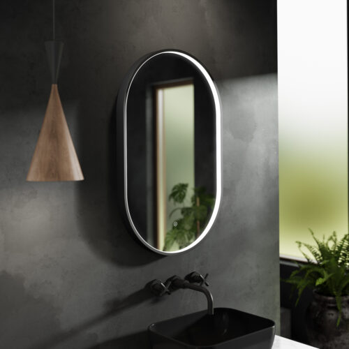 Columba Black Frame LED Mirror