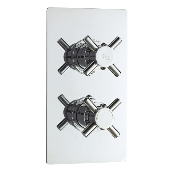tumbnail_bad0ded4-6421-428a-ae99-132c0e7cbd7f_1 Chrome Tec Crosshead Twin Thermostatic Shower Valve With Diverter