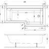 Right Hand Square Shower Bath