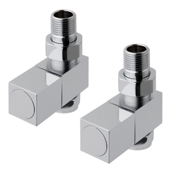 12.038_0 Straight square radiator valve (pair) Chrome